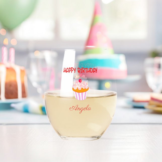 Vaso De Vino Feliz cumpleaños, delicioso Personalizado de paste (Insitu (Cumpleaños))