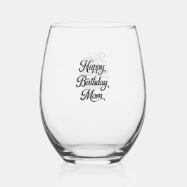 Vaso De Vino feliz cumpleaños mamá copa de vino