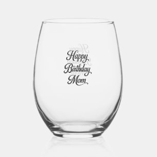 Vaso De Vino feliz cumpleaños mamá copa de vino