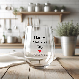 Vaso De Vino Feliz Día de la Madre Personalizado