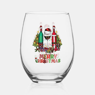 Vaso De Vino Feliz Navidad a los amantes del vino