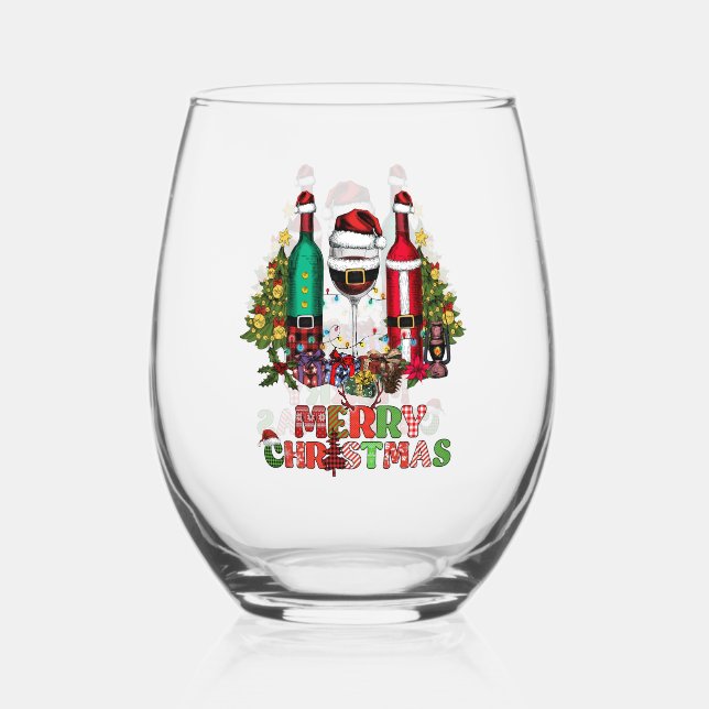 Vaso De Vino Feliz Navidad a los amantes del vino (Anverso)