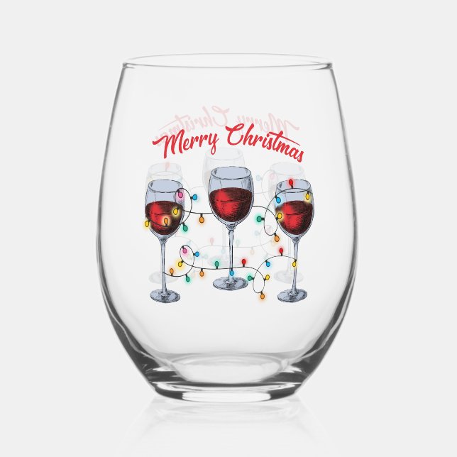 Vaso De Vino Feliz Navidad a los amantes del vino (Anverso)
