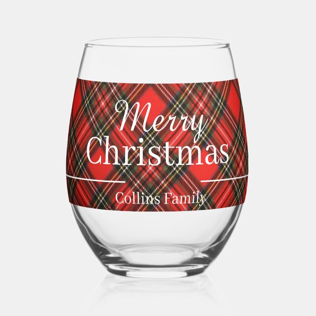 Vaso De Vino Feliz Navidad - Navidades personalizados jugados (Anverso)