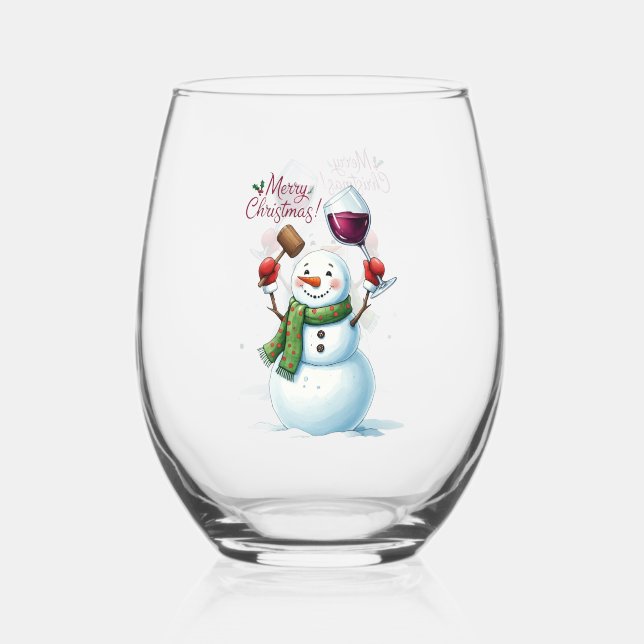 Vaso De Vino Feliz Navidad sin acero (Anverso)