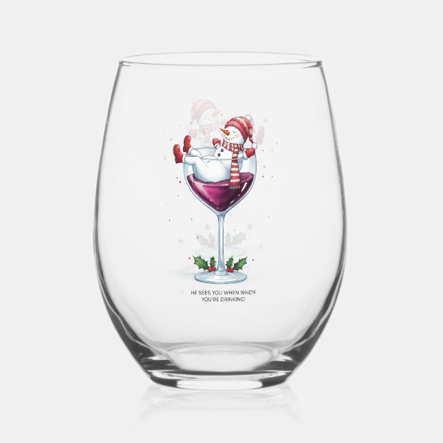 Vaso De Vino Feliz Navidad sin acero (Anverso)