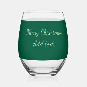 Vaso De Vino Feliz Navidad verde planicie vacaciones en solitar