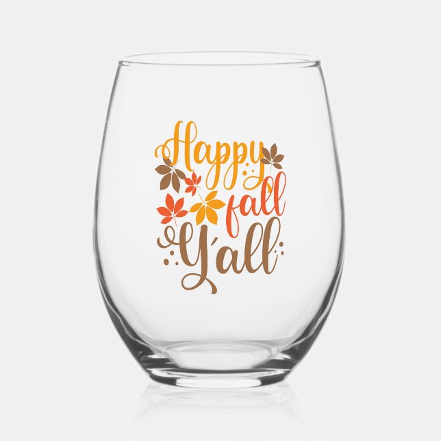 Vaso De Vino Feliz otoño a todos (Anverso)