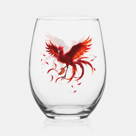 Vaso De Vino Fénix Carmesí de la Marea a la Luz de la Luna.