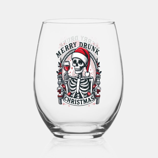 Vaso De Vino Festividad de Navidades borrachos (Anverso)