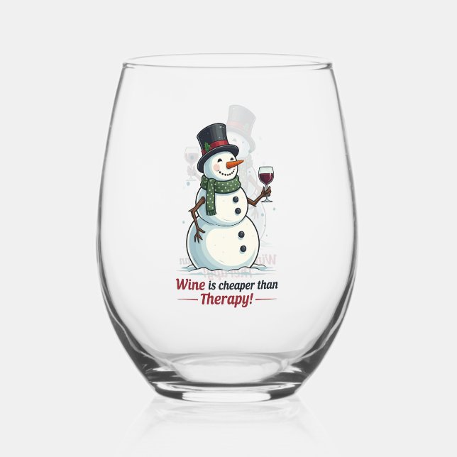 Vaso De Vino Festividad de nieve de Navidades divertidos (Anverso)