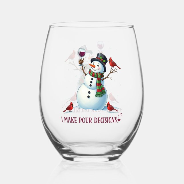 Vaso De Vino Festividad de nieve de Navidades divertidos (Anverso)