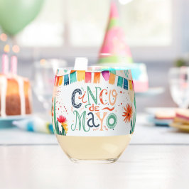Vaso De Vino Fiesta Cinco De Mayo