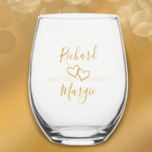 Vaso De Vino Fiesta de 50 Aniversario Moderno Personalizado