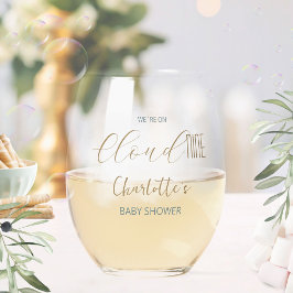 Vaso De Vino Fiesta de Baby Shower Cloud 9 Celeste