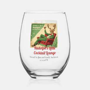 Vaso De Vino Fiesta de Cócteles Vintage Divertida Retro Navidad