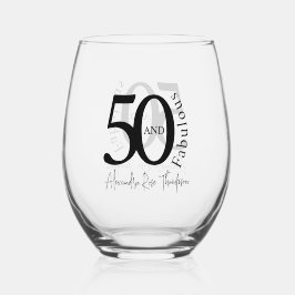 Vaso De Vino Fiesta de cumpleaños cincuenta moderna y fabulosa