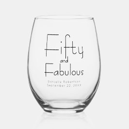 Vaso De Vino Fiesta de cumpleaños cincuenta moderna y fabulosa
