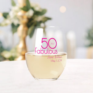 Vaso De Vino Fiesta de cumpleaños cincuenta y fabuloso moderno
