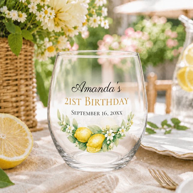 Vaso De Vino fiesta de cumpleaños de limones (Subido por el creador)