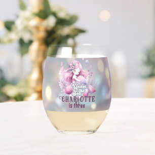 Vaso De Vino Fiesta de cumpleaños de sirena mágica para niños