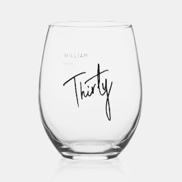 Vaso De Vino Fiesta de cumpleaños número 30 treinta treinta