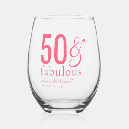 Vaso De Vino Fiesta de cumpleaños número 50 moderna y fabulosa