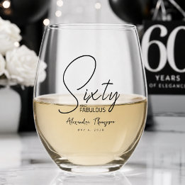 Vaso De Vino Fiesta de cumpleaños sesenta moderna y fabulosa en