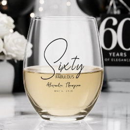 Vaso De Vino Fiesta de cumpleaños sesenta moderna y fabulosa en