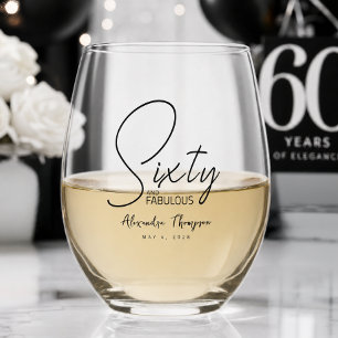 Vaso De Vino Fiesta de cumpleaños sesenta moderna y fabulosa en