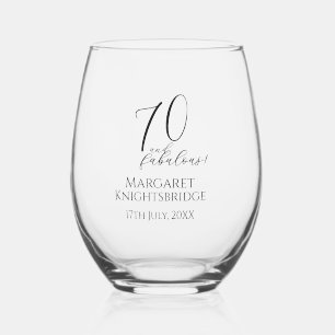 Vaso De Vino Fiesta de cumpleaños setenta moderna y fabulosa