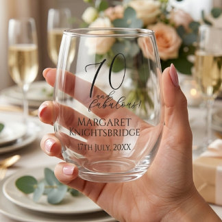 Vaso De Vino Fiesta de cumpleaños setenta moderna y fabulosa
