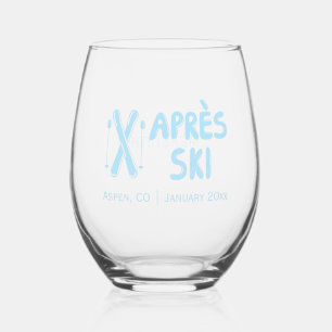 Vaso De Vino Fiesta de Despedida de Soltera Azul Después de Esq