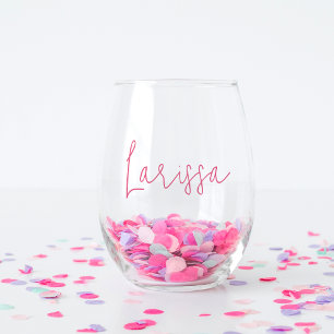 Vaso De Vino Fiesta de Despedida de Soltera con Nombre en Letra
