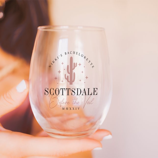 Vaso De Vino Fiesta de Despedida de Soltera Desert Cactus Scott (Subido por el creador)