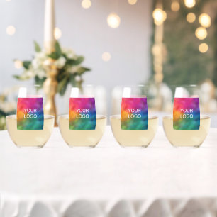 Vaso De Vino Fiesta De Eventos Moderno Elegante Conjunto De Log