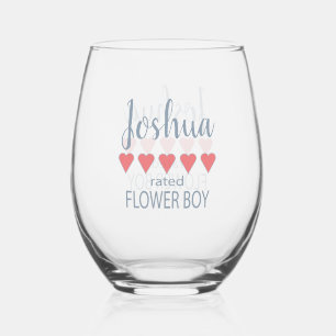 Vaso De Vino Fiesta de novia y boda 5 Chico de flor de corazón