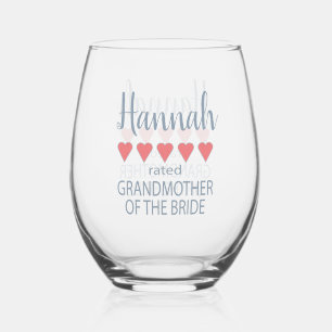 Vaso De Vino Fiesta de novias y bodas 5 Abuela de corazón o nov