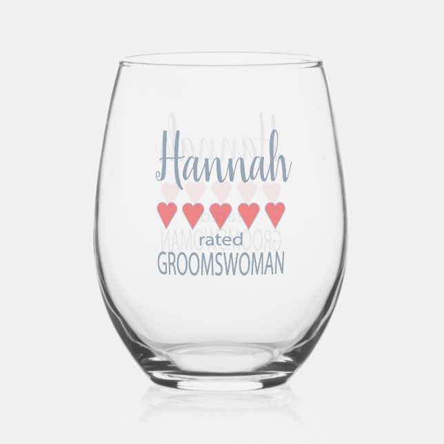 Vaso De Vino Fiesta de novias y bodas 5 Groomswoman (Anverso)