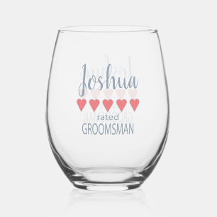 Vaso De Vino Fiesta de novias y bodas 5 Heart Groomsman
