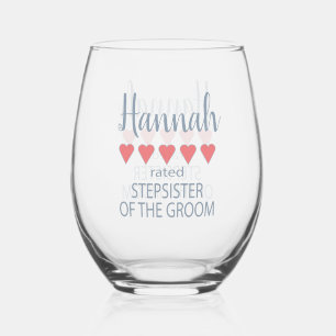 Vaso De Vino Fiesta de novias y bodas 5 hermanastra del corazón