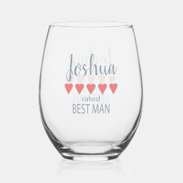 Vaso De Vino Fiesta de novias y bodas 5 Mejor hombre de corazón