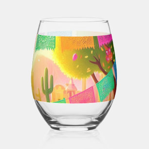 Vaso De Vino Fiesta de Papel Picado