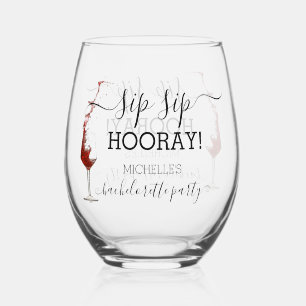 Vaso De Vino Fiesta de Soltera Sip Sip Hooray Vino