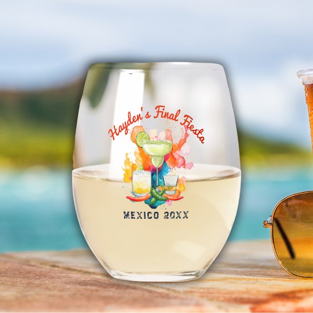Vaso De Vino Fiesta Final de Despedida de Soltera Destino Méxic (Subido por el creador)