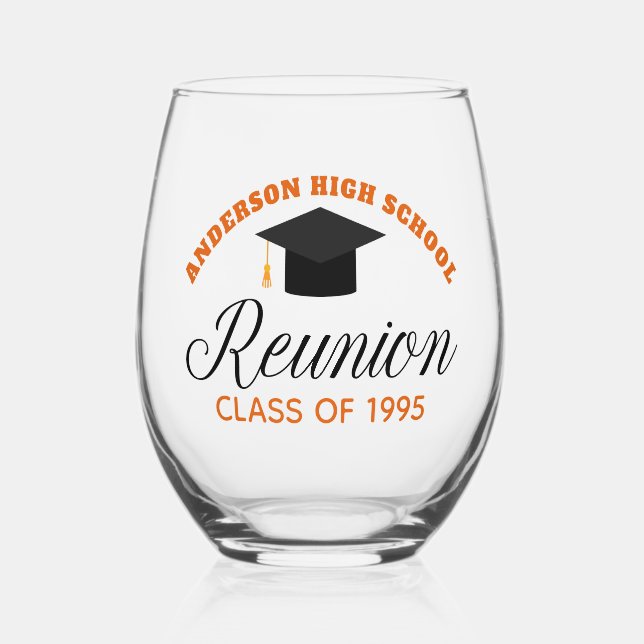 Vaso De Vino Fiesta naranja de secundaria  de sindicatos Person (Anverso)