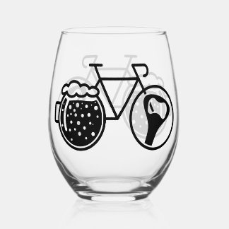 Vaso De Vino Fiets met bierglas. Flesopener icoon
