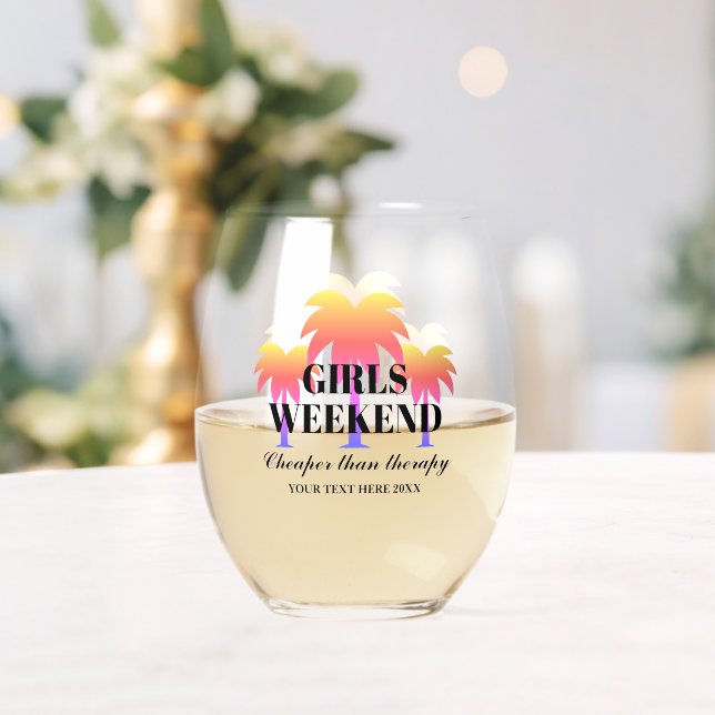 Vaso De Vino Fin de semana de chicas, fiesta de bebida personal (Insitu (Boda))