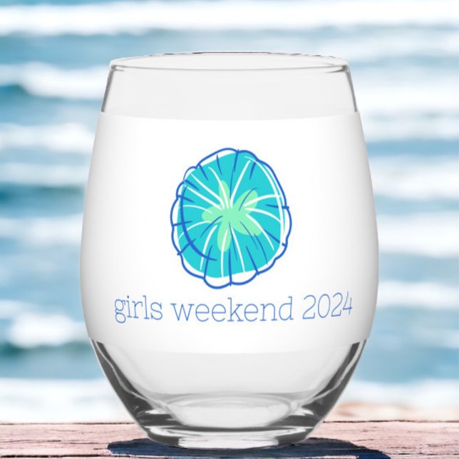 Vaso De Vino Fin de semana de chicas personalizado Preppy Sand  (Subido por el creador)