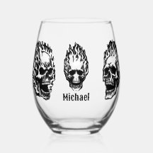 Flaming Skulls Personalized